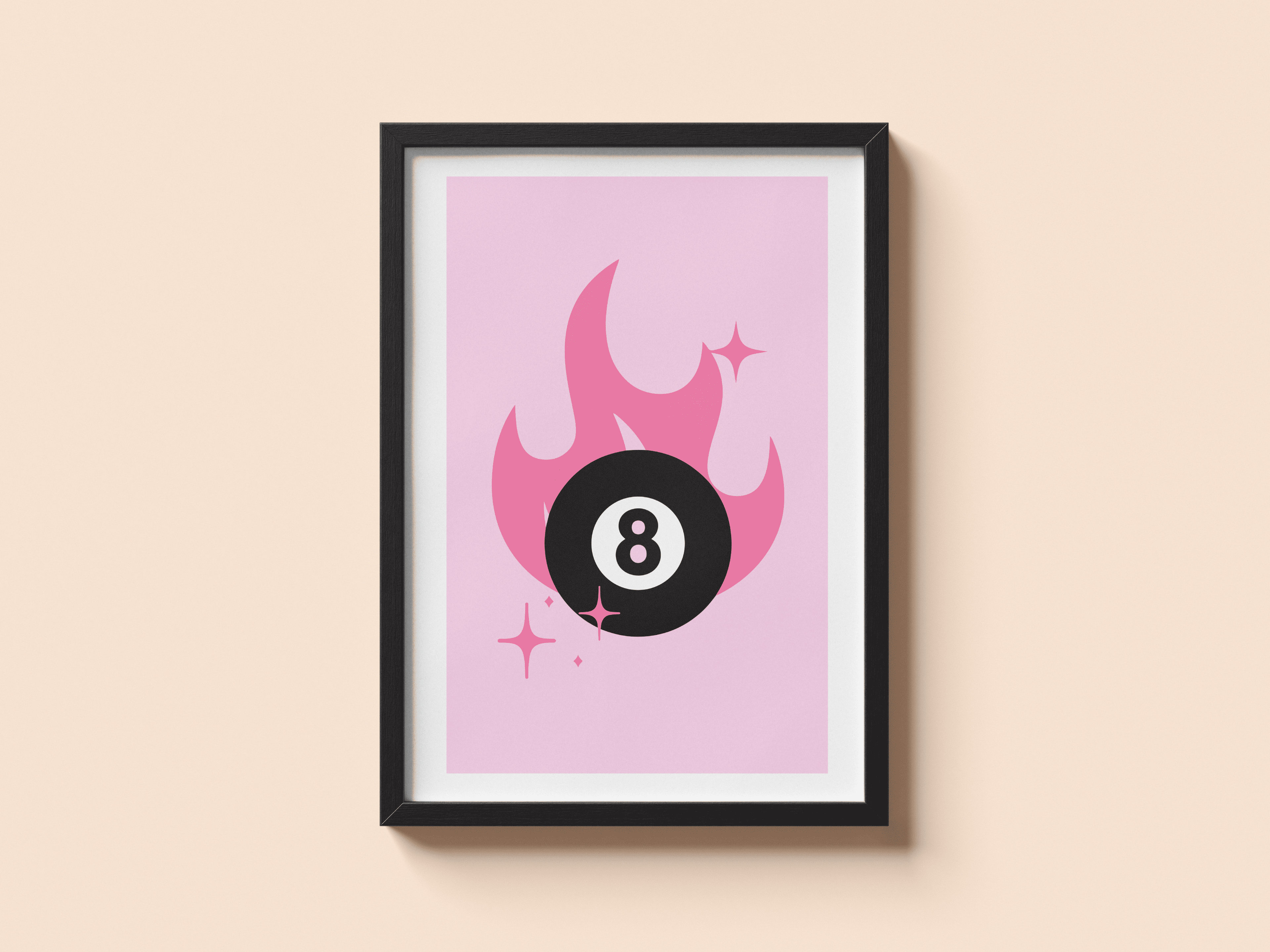 Pink Fire 8-Ball