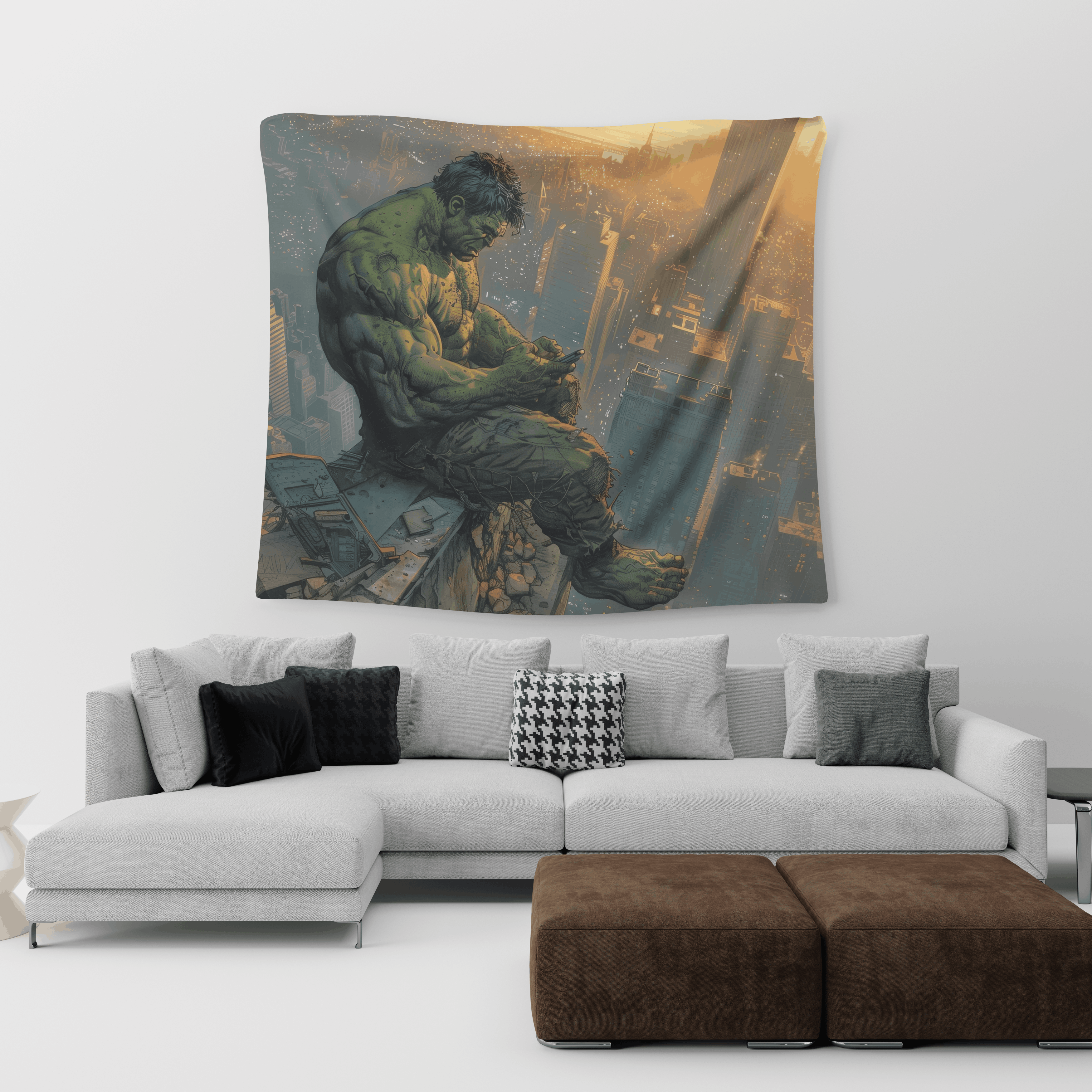 Hulk Skyline – Silent Giant Tapestry